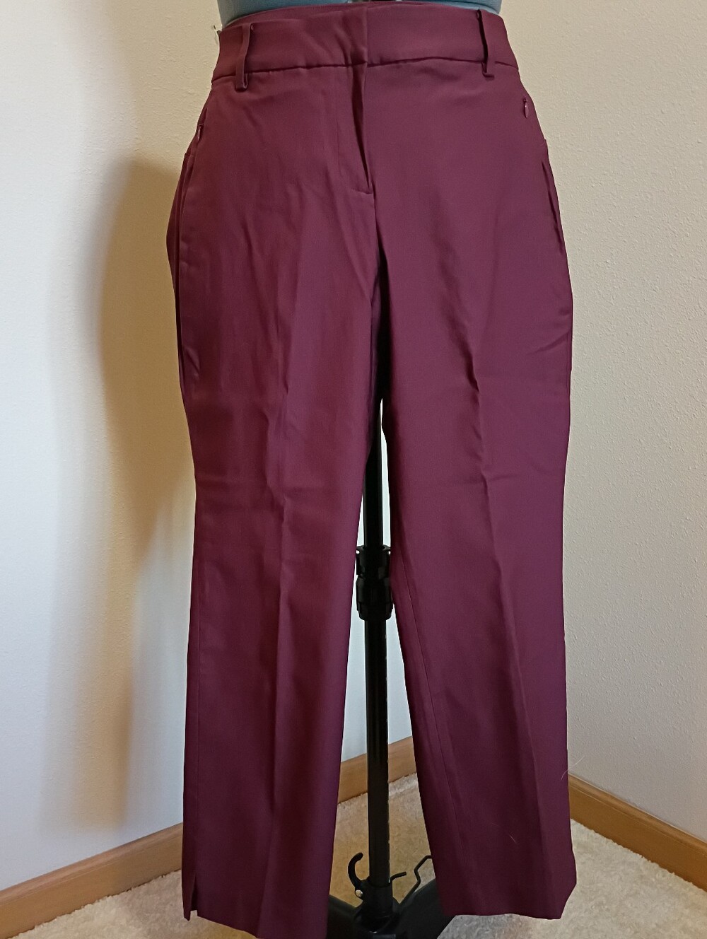 Lane Bryant Women's Tailored Straight-Leg Pants in Deep Wine